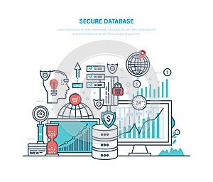 Secure database. Data protection, backup files, information archives, media server.