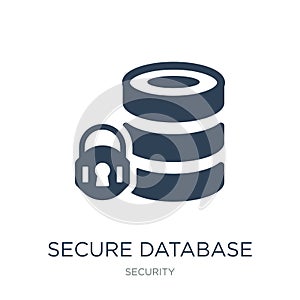 secure database icon in trendy design style. secure database icon isolated on white background. secure database vector icon simple