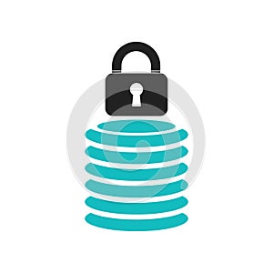 Secure Database icon vector sign and symbol isolated on white background, Secure Database logo concept