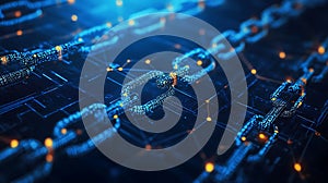 Blockchain technology digital chain network connection ai generated