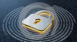 Secure digital data with padlock on binary code background typical indian food. on transparent background