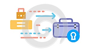 Secure Digital Data Transfer, Encrypted File Sharing, vector design Generative AI