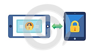 Secure Digital Device Connectivity, vector design Generative AI