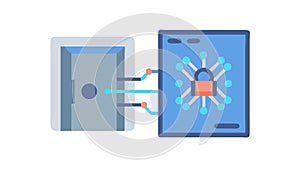 Secure Digital Gateway Icon, Network Access Portal Tech, vector design Generative AI