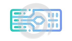 Secure Digital Lock with Circuitry Design, vector design Generative AI