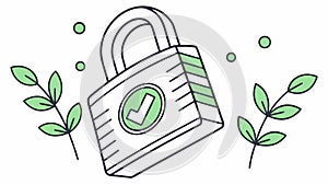 Secure Digital Lock, Data Protection Symbol, vector design Generative AI