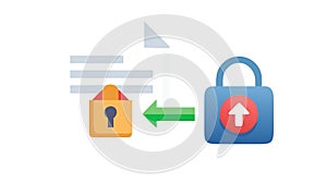 Secure Document Exchange and Protected File Sync, vector design Generative AI