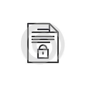 Secure document file outline icon