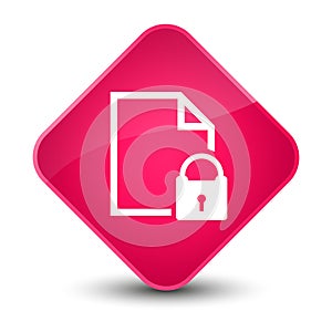 Secure document icon elegant pink diamond button