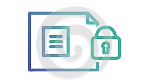 Secure Document Icon with Padlock Symbol, vector design Generative AI