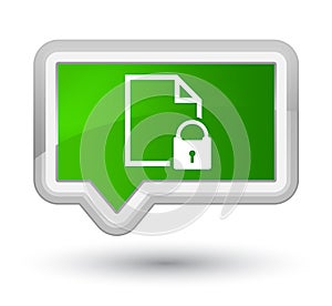 Secure document icon prime green banner button