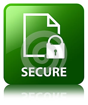 Secure (document page padlock icon) green square button