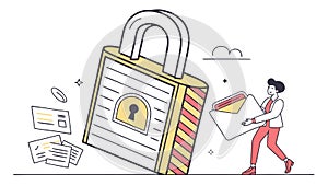 Secure Email Communication and Data Privacy, vector design Generative AI