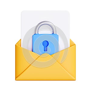 Secure Email Concept with Lock and Envelope