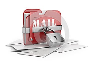 Secure Email data. 3D Icon