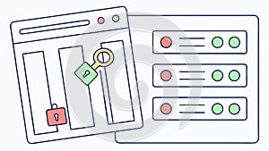 Secure File Access Control User Interface Vector Design, vector design Generative AI