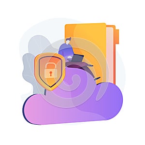 Secure file sharing abstract concept vector illustration.
