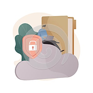 Secure file sharing abstract concept vector illustration.