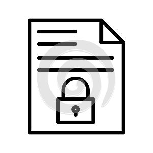 Secure file thin line vector icon