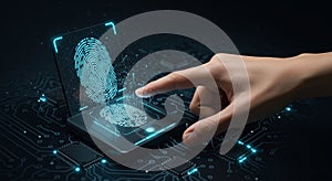 Secure Fingerprint Access System AI Advanced fingerprint security biometric authentication access future technology data