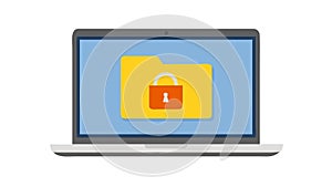 Secure Folder Access on Laptop Screen Vector, vector design Generative AI