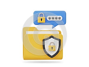 Secure folder icon isolated on white background