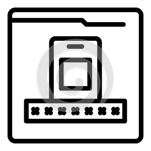 Secure folder icon outline vector. Factor verification