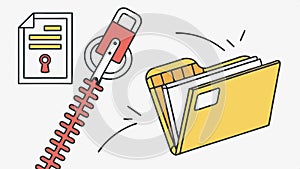 Secure folder with key, document privacy and data protection vector design Generative AI