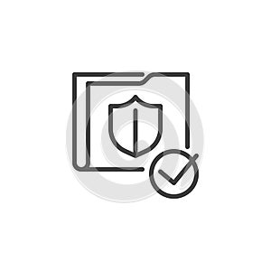 Secure folder line icon