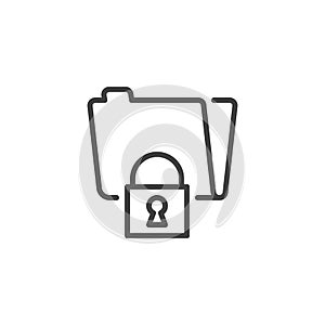 Secure folder lock line icon