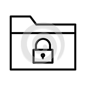 Secure folder thin line vector icon