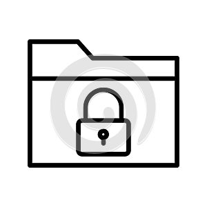 Secure folder thin line vector icon