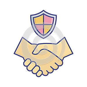 Secure friendship Vector Icon which can easily modify or edit