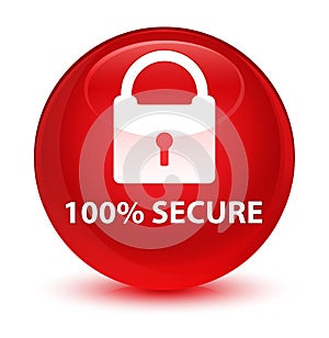 100% secure glassy red round button