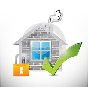 Secure home illustration design