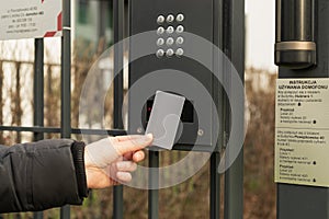 Secure Home System, Electronic Key Card, Intercom Keypad, Using Door Phone, Doorphone, Entryphone photo