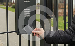 Secure Home System, Electronic Key Card, Intercom Keypad, Using Door Phone, Doorphone, Entryphone photo