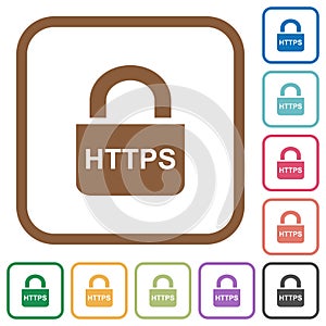 Secure https protocol simple icons photo