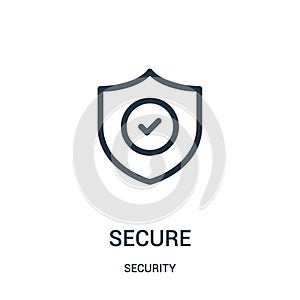 secure icon vector from security collection. Thin line secure outline icon vector illustration photo