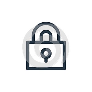 secure icon vector from user interface concept. Thin line illustration of secure editable stroke. secure linear sign for use on