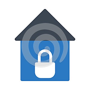 Secure vector glyph color icon
