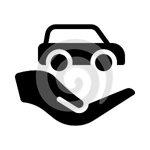 Secure vector glyph flat icon