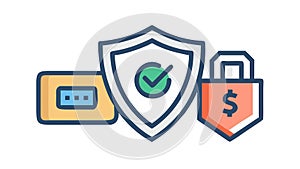 Secure Identity Protection Shield Icon, vector design Generative AI