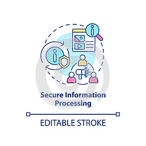 Secure information processing concept icon