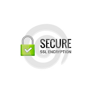 Secure internet connection SSL icon. Isolated secured lock access to internet illustration design. SSL safe guard photo