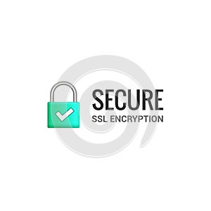 Secure internet connection SSL icon. Isolated secured lock access to internet illustration design. SSL safe guard