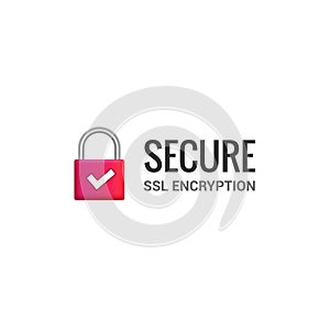 Secure internet connection SSL icon. Isolated secured lock access to internet illustration design. SSL safe guard