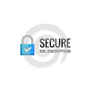 Secure internet connection SSL icon. Isolated secured lock access to internet illustration design. SSL safe guard photo
