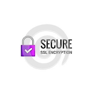 Secure internet connection SSL icon. Isolated secured lock access to internet illustration design. SSL safe guard