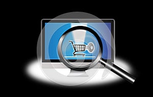 Secure Internet shopping computer focus